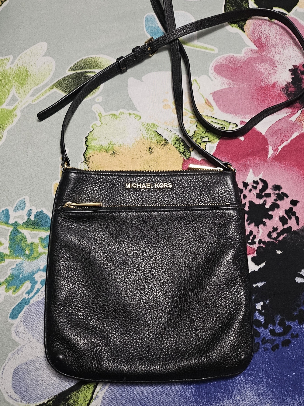 Michael Kors Black Pebbled Leather Crossbody Bag